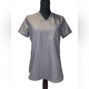 Fabletics women’s Gray V-Neck Short Sleeve scrub top